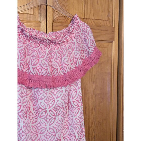 Hatley Women's Size Medium‎ Dress Pink Cold Shoulder Organic Cotton - Picture 3 of 12